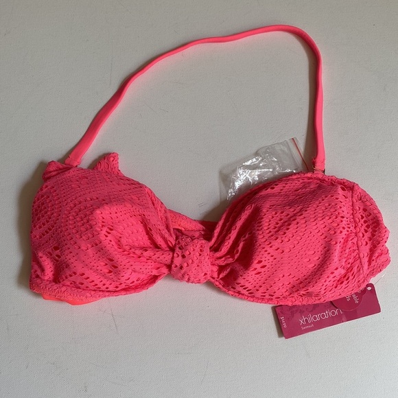Xhilaration Coral bandeau halter bikini top ONLY, Size M, NWT - Picture 7 of 7